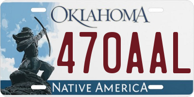 OK license plate 470AAL