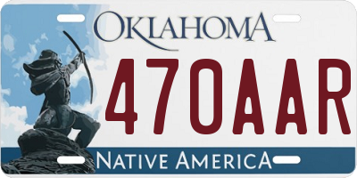OK license plate 470AAR