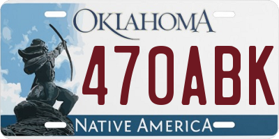 OK license plate 470ABK