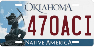 OK license plate 470ACI