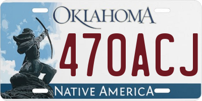 OK license plate 470ACJ