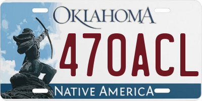 OK license plate 470ACL