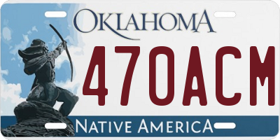 OK license plate 470ACM