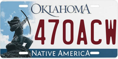 OK license plate 470ACW