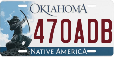 OK license plate 470ADB