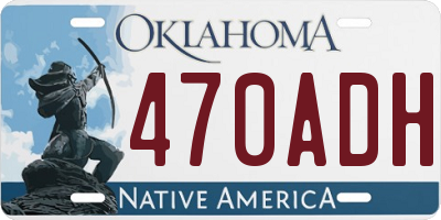 OK license plate 470ADH