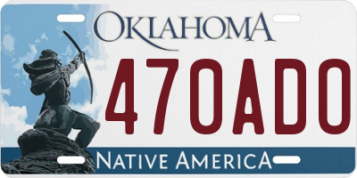 OK license plate 470ADO