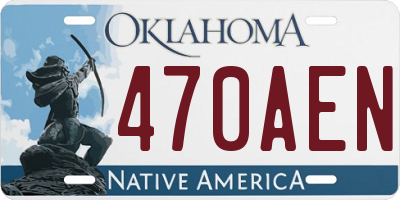 OK license plate 470AEN