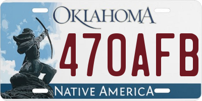 OK license plate 470AFB