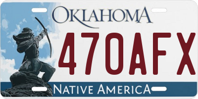 OK license plate 470AFX