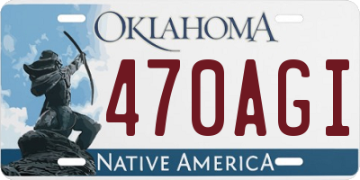 OK license plate 470AGI