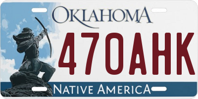 OK license plate 470AHK