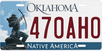 OK license plate 470AHO