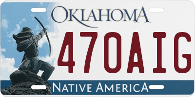 OK license plate 470AIG