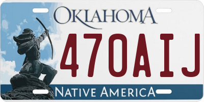 OK license plate 470AIJ