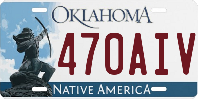 OK license plate 470AIV
