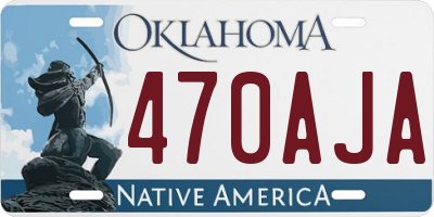 OK license plate 470AJA
