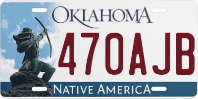 OK license plate 470AJB