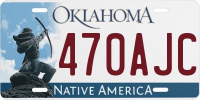 OK license plate 470AJC