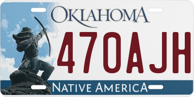 OK license plate 470AJH