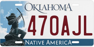 OK license plate 470AJL