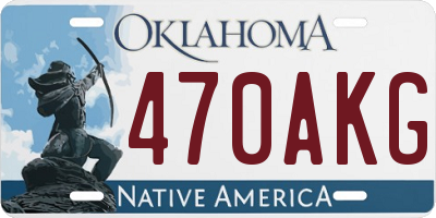 OK license plate 470AKG