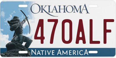 OK license plate 470ALF