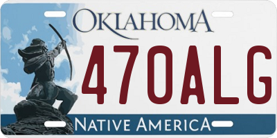 OK license plate 470ALG
