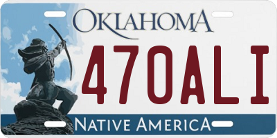 OK license plate 470ALI