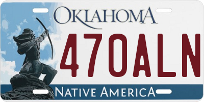 OK license plate 470ALN