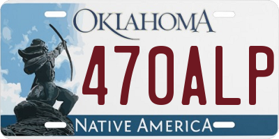 OK license plate 470ALP