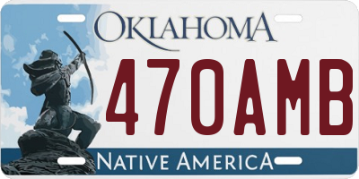 OK license plate 470AMB