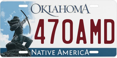 OK license plate 470AMD