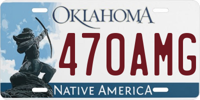 OK license plate 470AMG