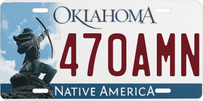 OK license plate 470AMN
