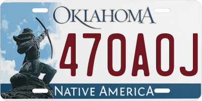 OK license plate 470AOJ