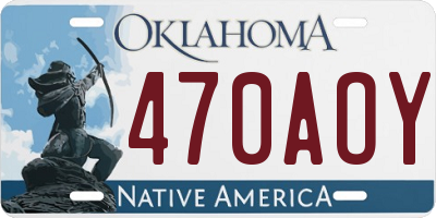 OK license plate 470AOY