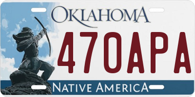 OK license plate 470APA