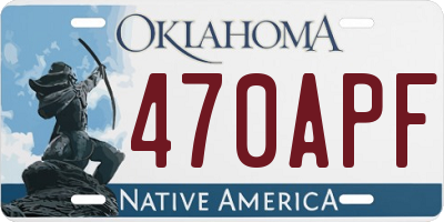 OK license plate 470APF