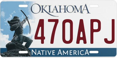 OK license plate 470APJ