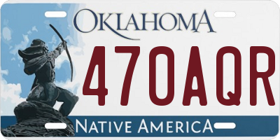 OK license plate 470AQR
