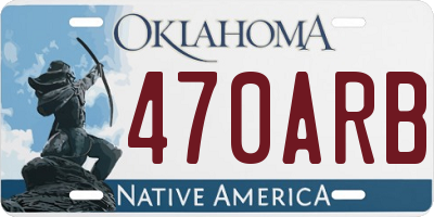 OK license plate 470ARB