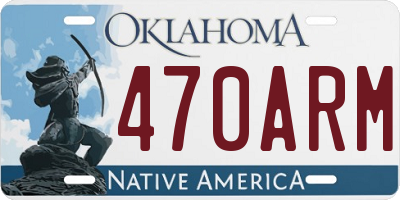 OK license plate 470ARM