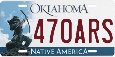 OK license plate 470ARS
