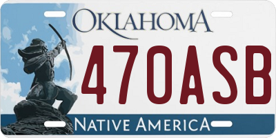 OK license plate 470ASB