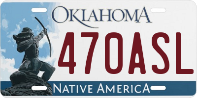 OK license plate 470ASL