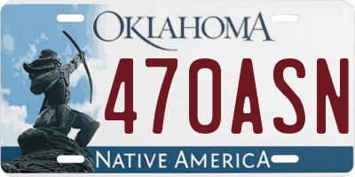 OK license plate 470ASN
