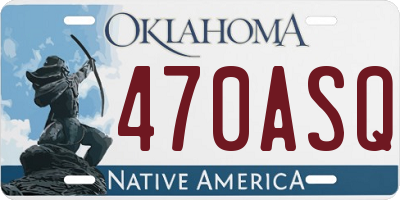 OK license plate 470ASQ