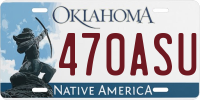 OK license plate 470ASU