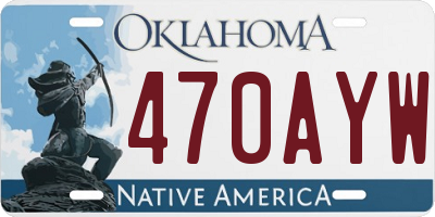 OK license plate 470AYW